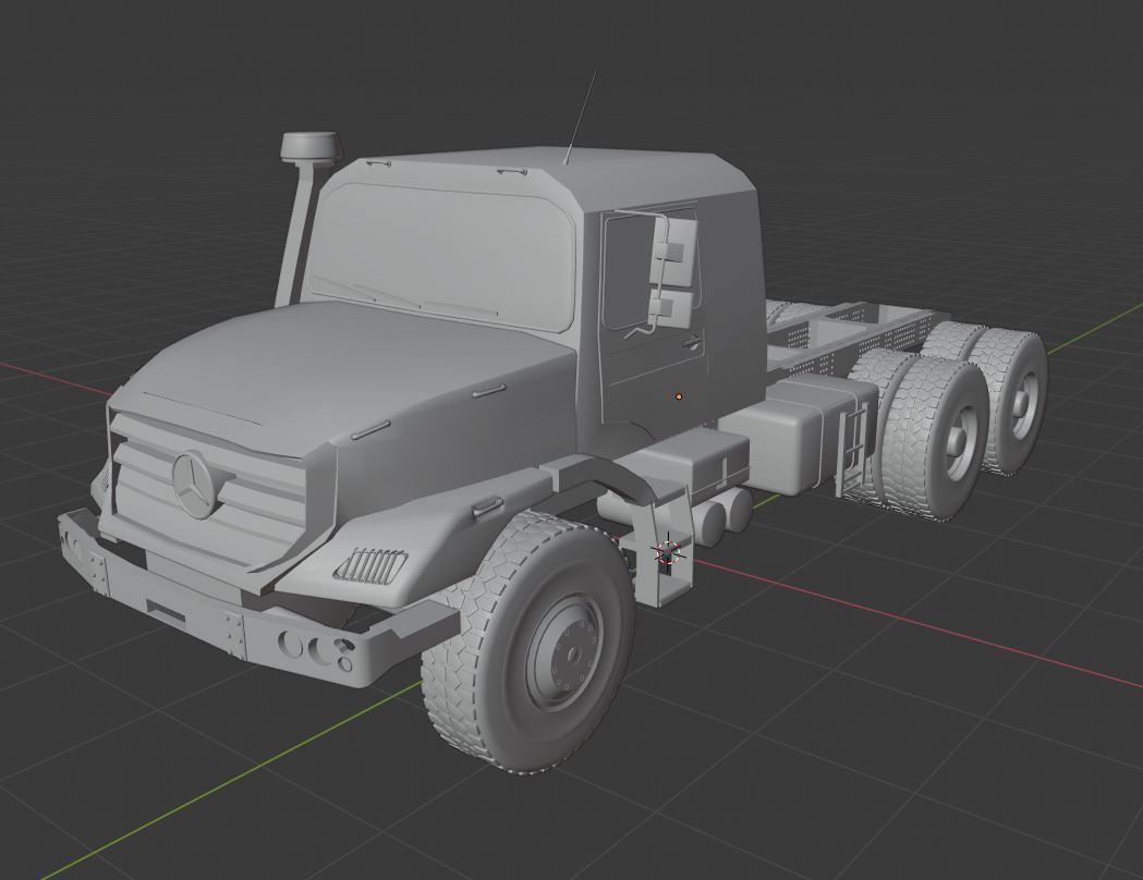 Mercedes Benz Zetros Low-poly 3D model_3