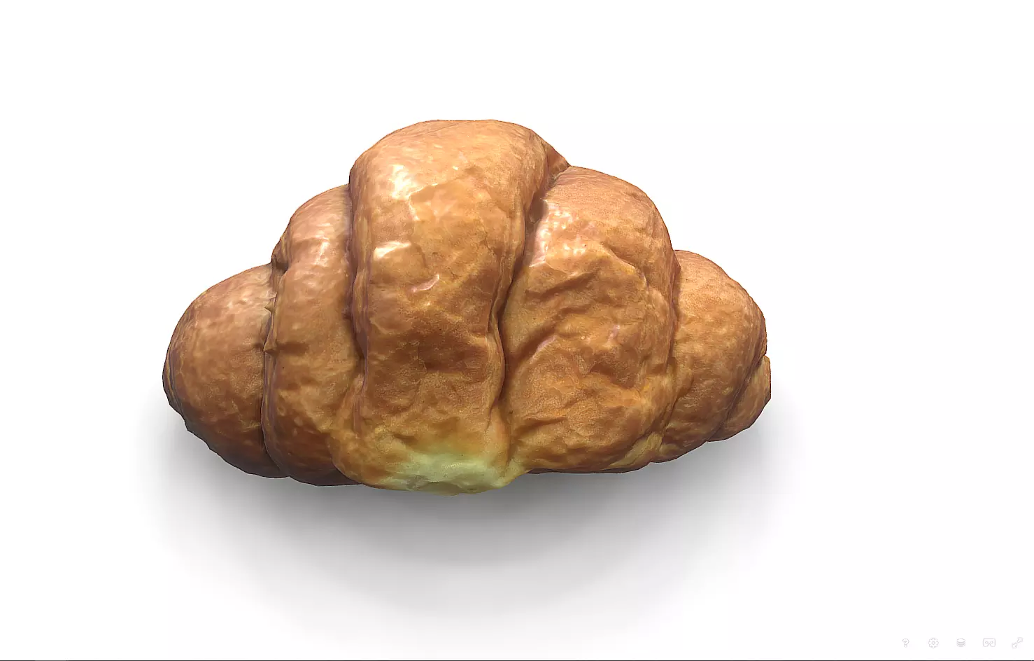 3D French croissant scan PBR 02 model Low-poly 3D model
