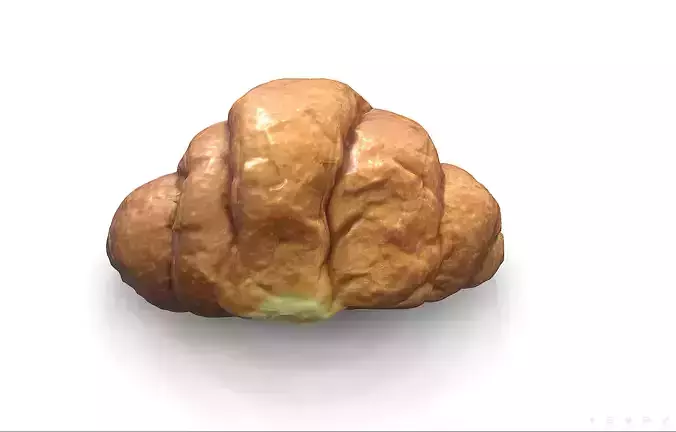 3D French croissant scan PBR 02 model