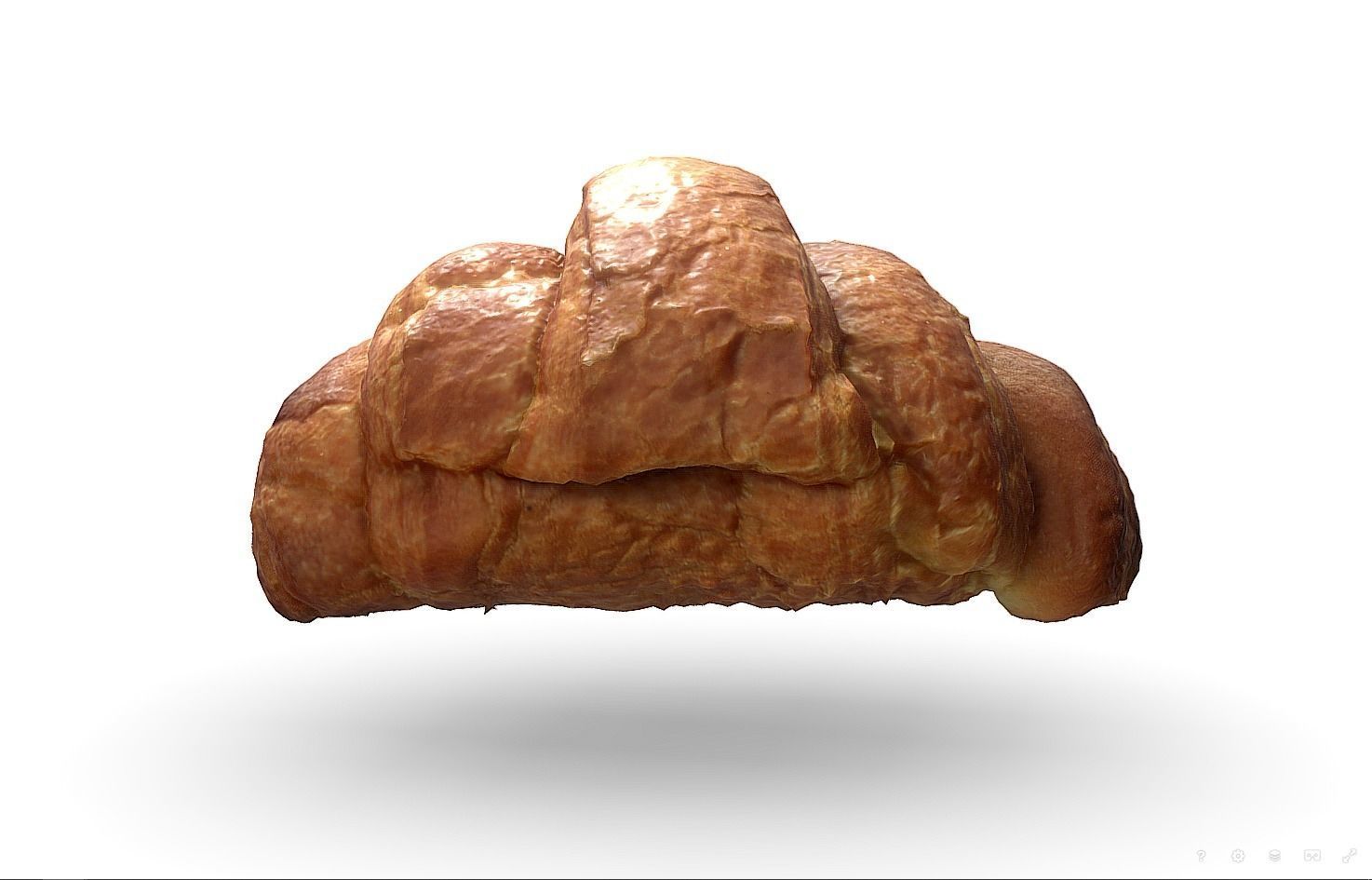 French croissant scan PBR model Low-poly 3D model_2