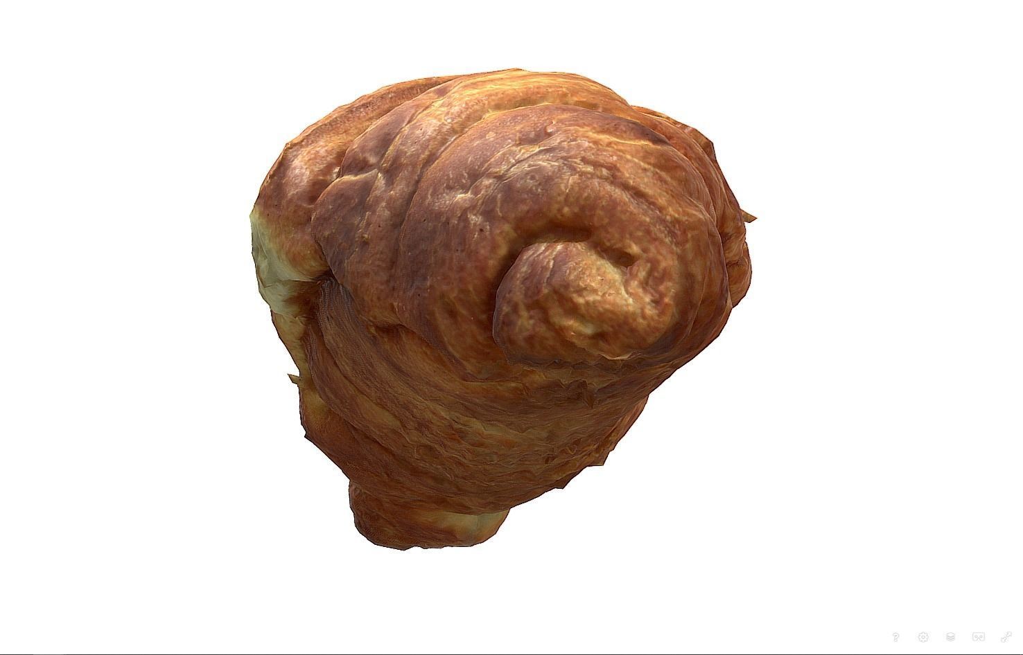 French croissant scan PBR model Low-poly 3D model_3