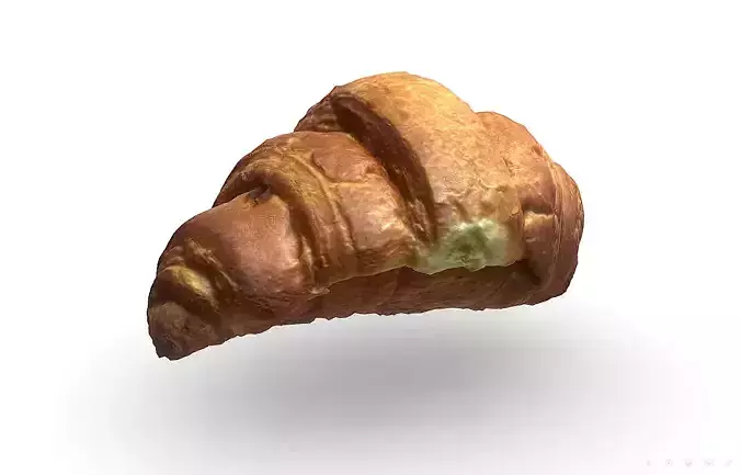 French croissant scan PBR model Low-poly 3D model