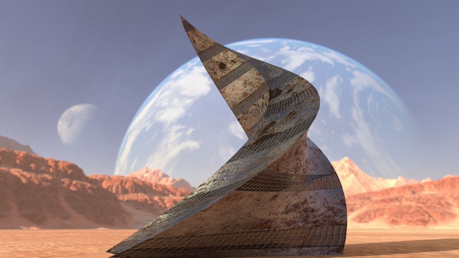 Post Apocalyptic Rusted Building 3D model_1