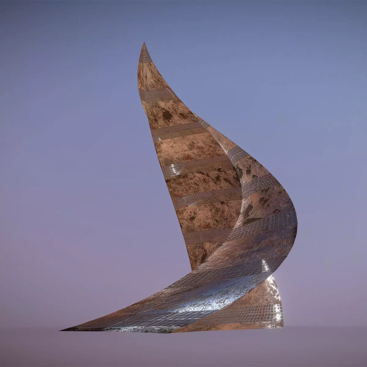 Post Apocalyptic Rusted Building 3D model_0