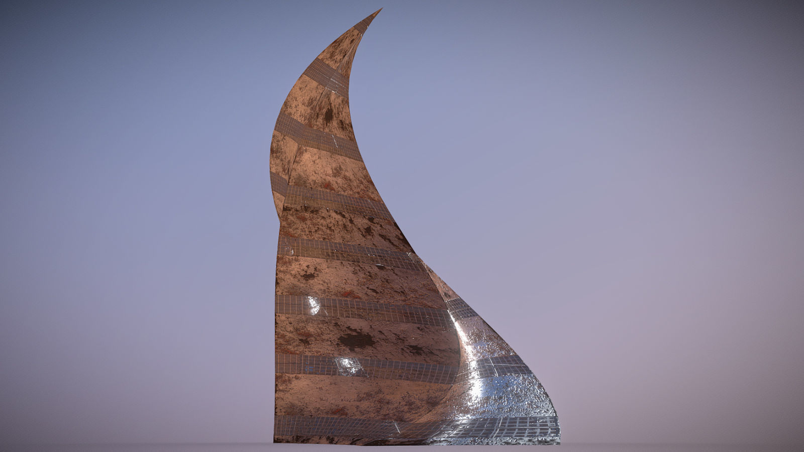 Post Apocalyptic Rusted Building 3D model_4