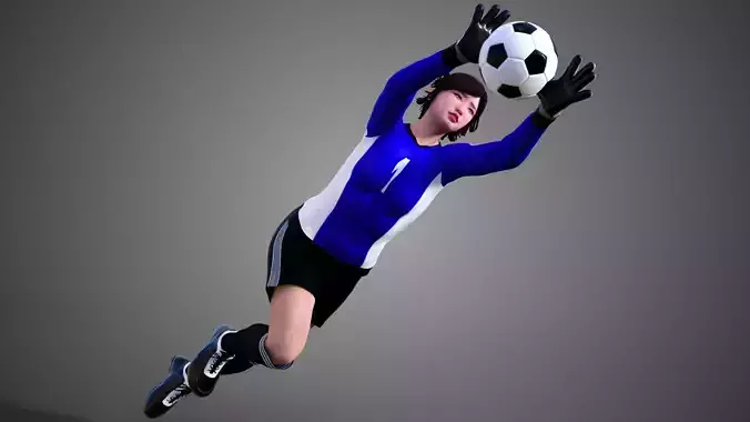 Asian Football Soccer GoalKeeper Female 3D model
