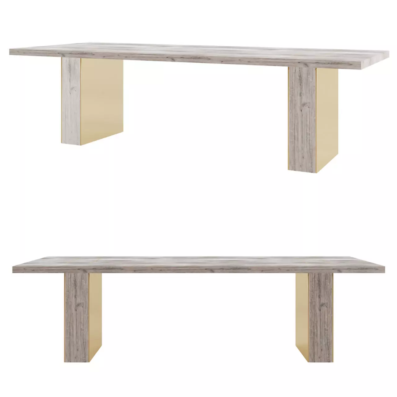 RH GAGE RECTANGULAR DINING TABLE 3D model