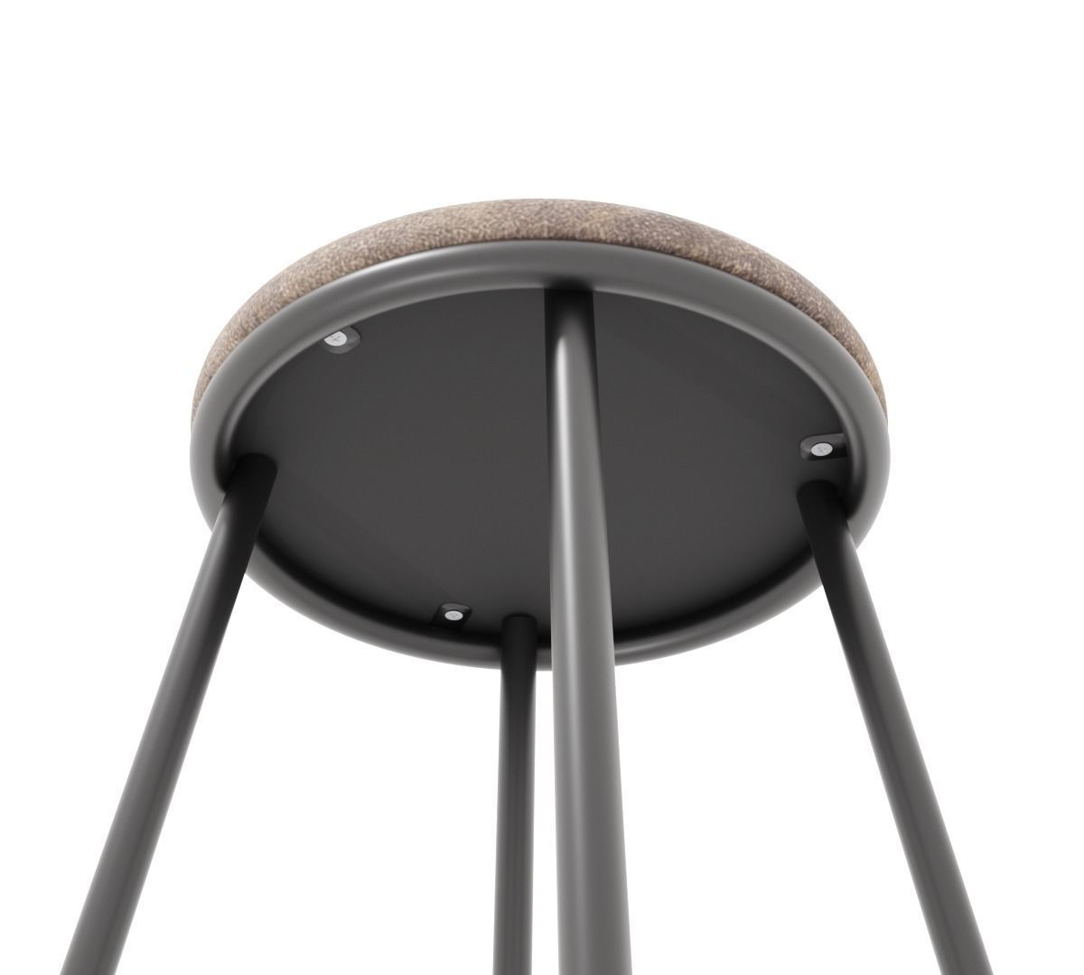 A pair of bar chairs black and brown 3D model_5