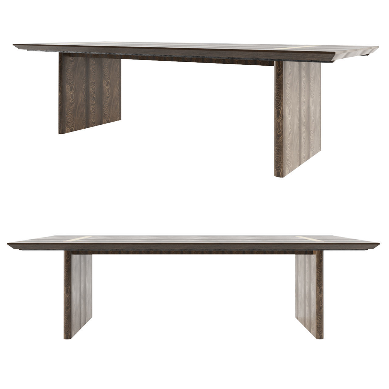 RH BALMAIN OAK RECTANGULAR EXTENSION DINING TABLE 3D model_2