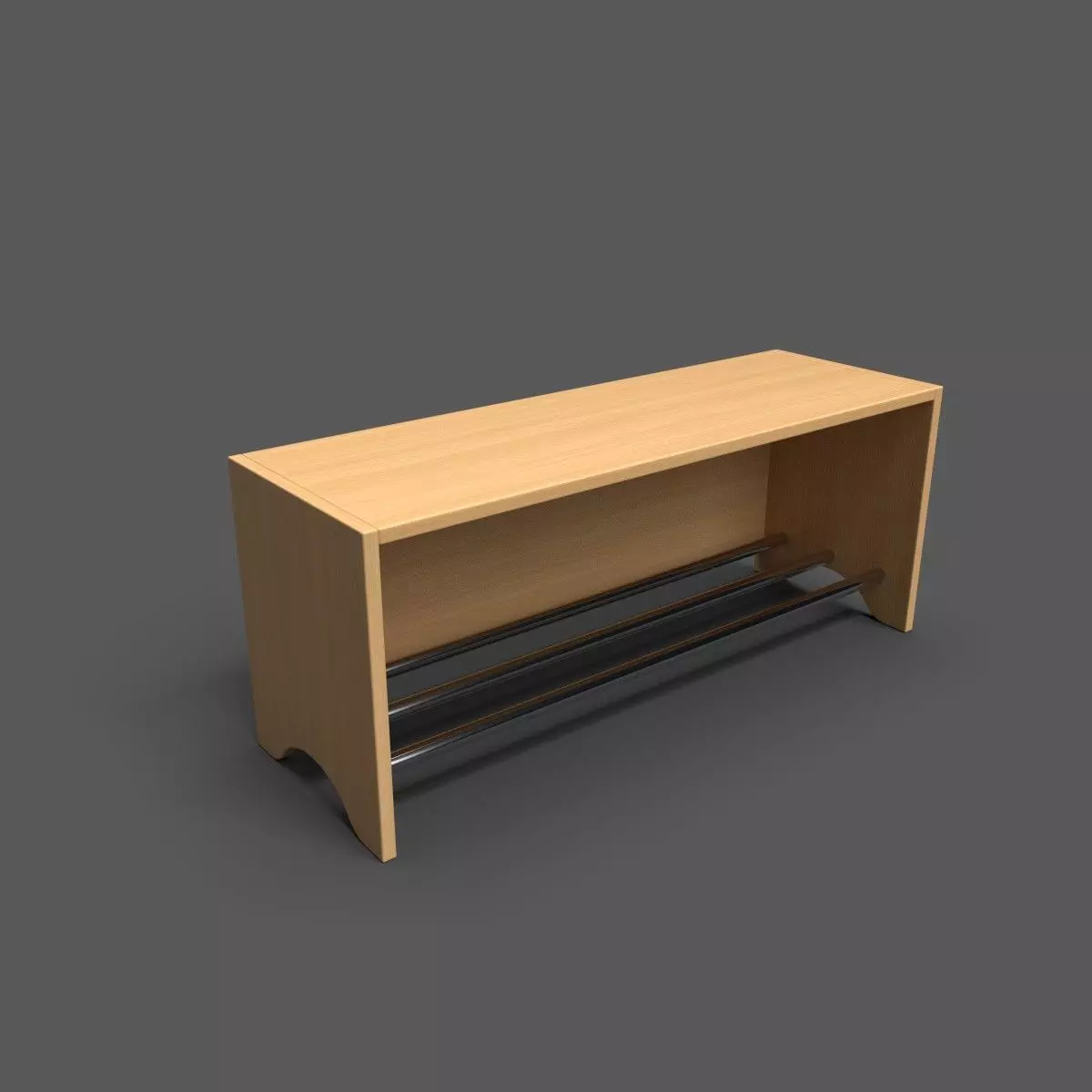 Bench ZipZap With MetalBars Low-poly 3D model_0