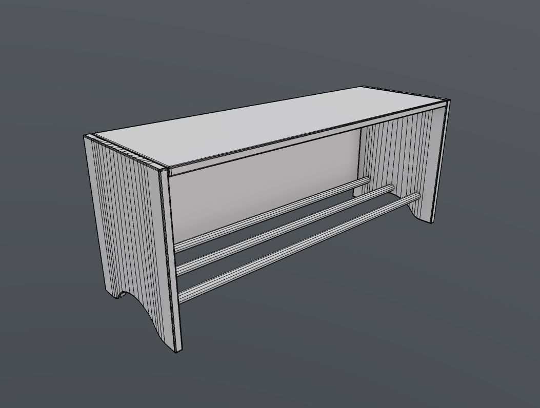 Bench ZipZap With MetalBars Low-poly 3D model_2