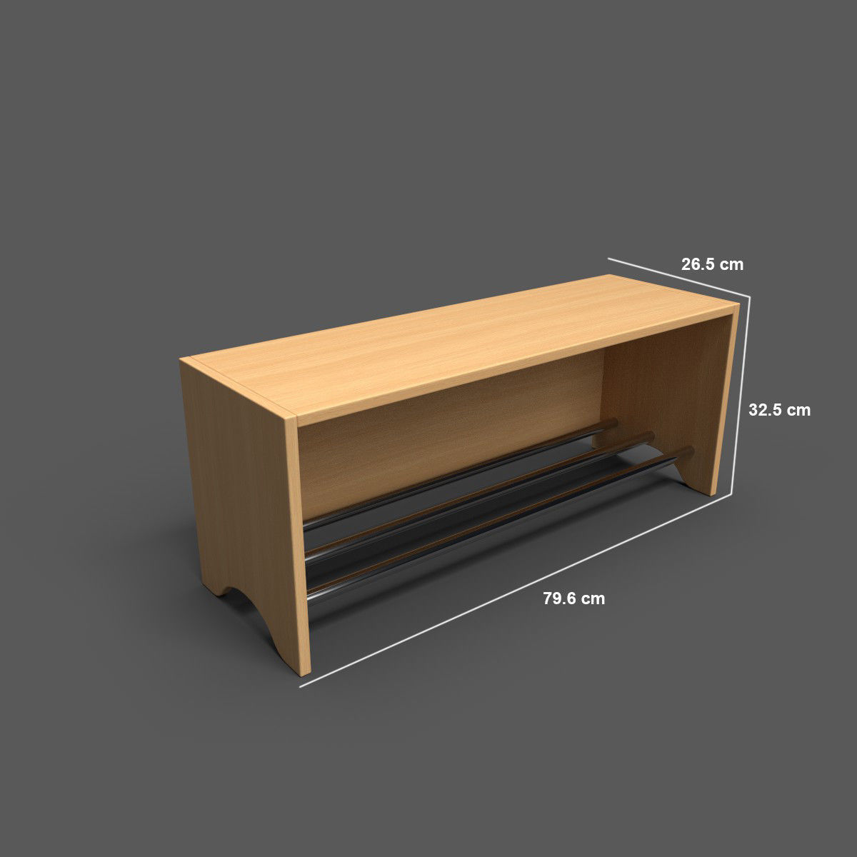 Bench ZipZap With MetalBars Low-poly 3D model_3