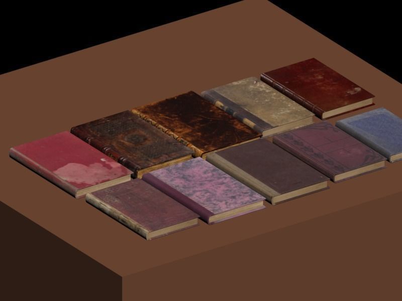 Book Model - Low Poly 10 Old Book Models  Low-poly 3D model_7