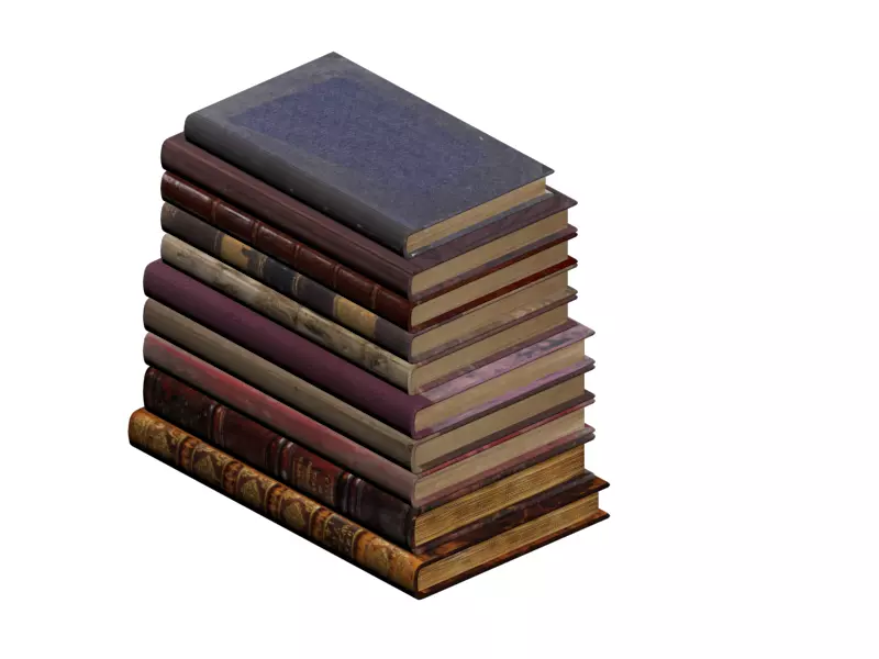 Book Model - Low Poly 10 Old Book Models  Low-poly 3D model_0