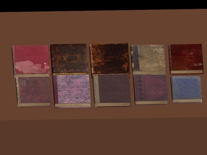 Book Model - Low Poly 10 Old Book Models  Low-poly 3D model_6
