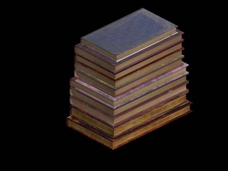 Book Model - Low Poly 10 Old Book Models  Low-poly 3D model_11