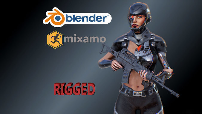 3D model cyberpunk VR / AR / low-poly rigged | CGTrader