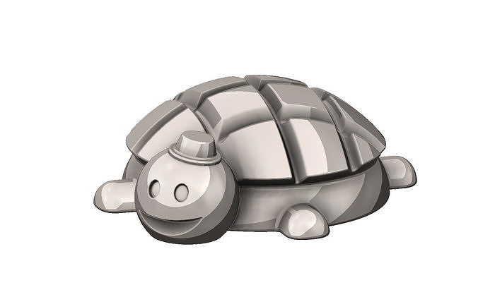 Miniature tortoise with a small hat Free 3D print model
