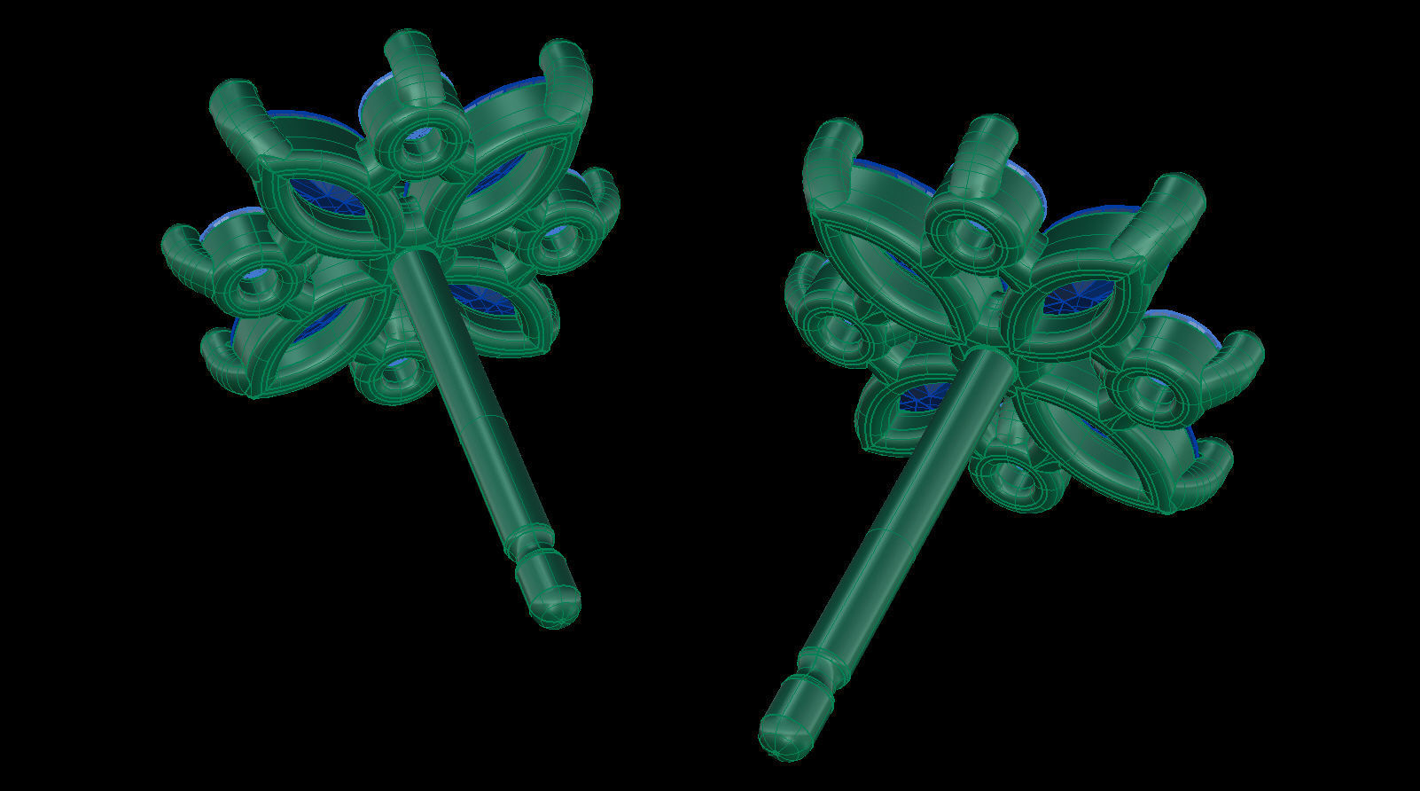 Diamond Cluster Earring 3D print model_18