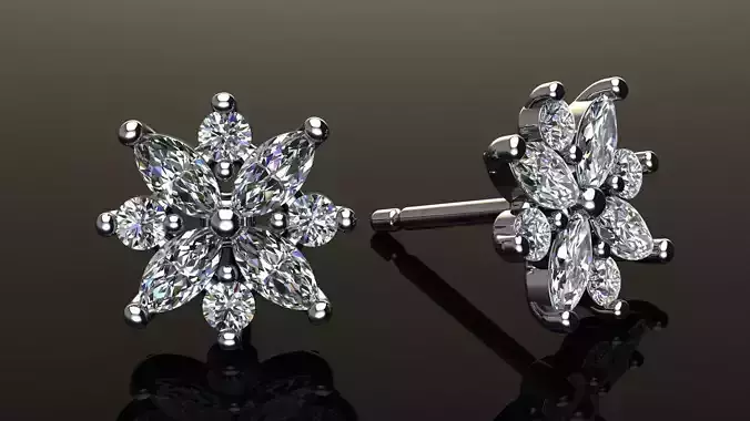 Diamond Cluster Earring