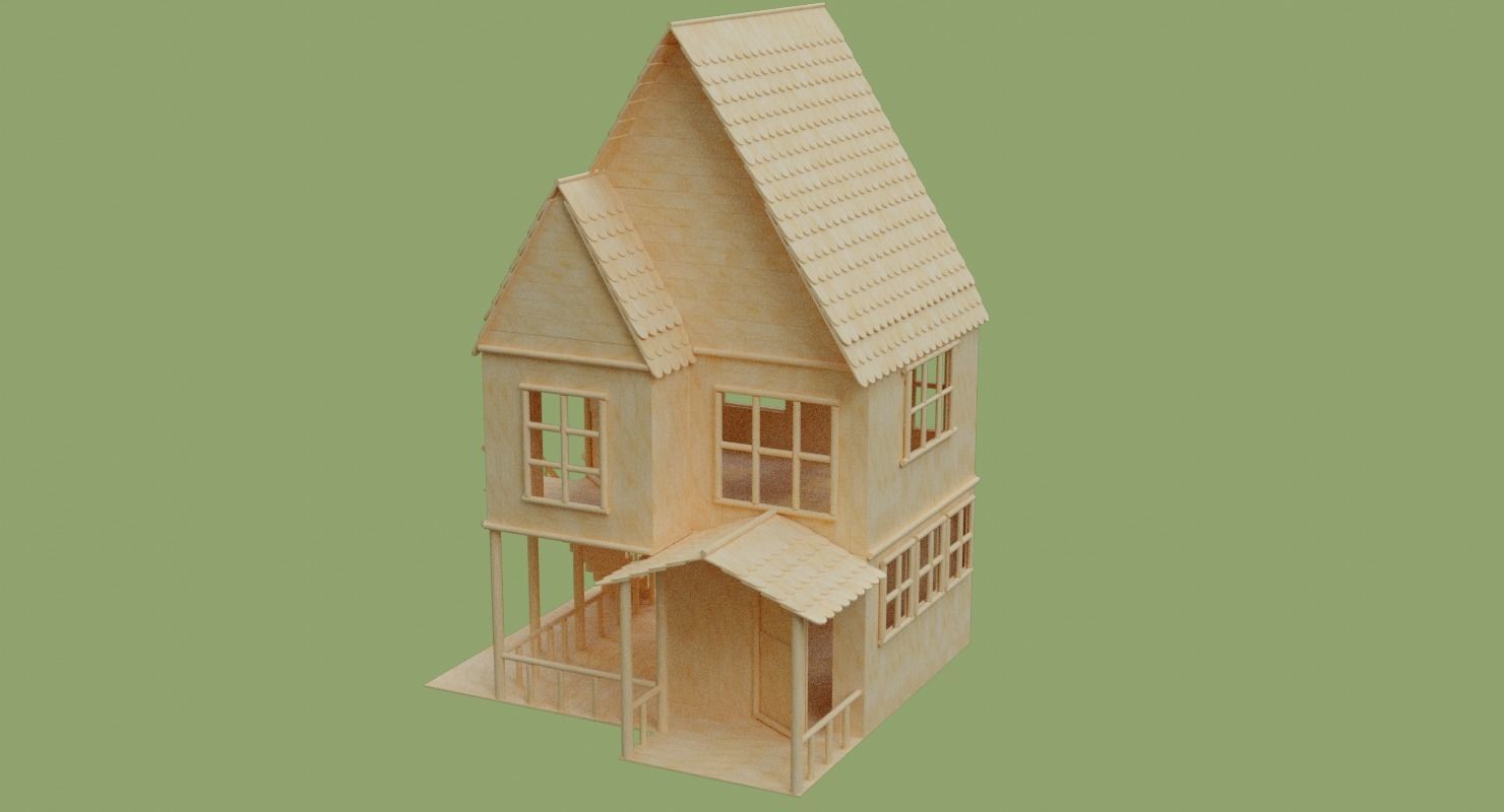 Stick House in Blender and other formats 3D model_68