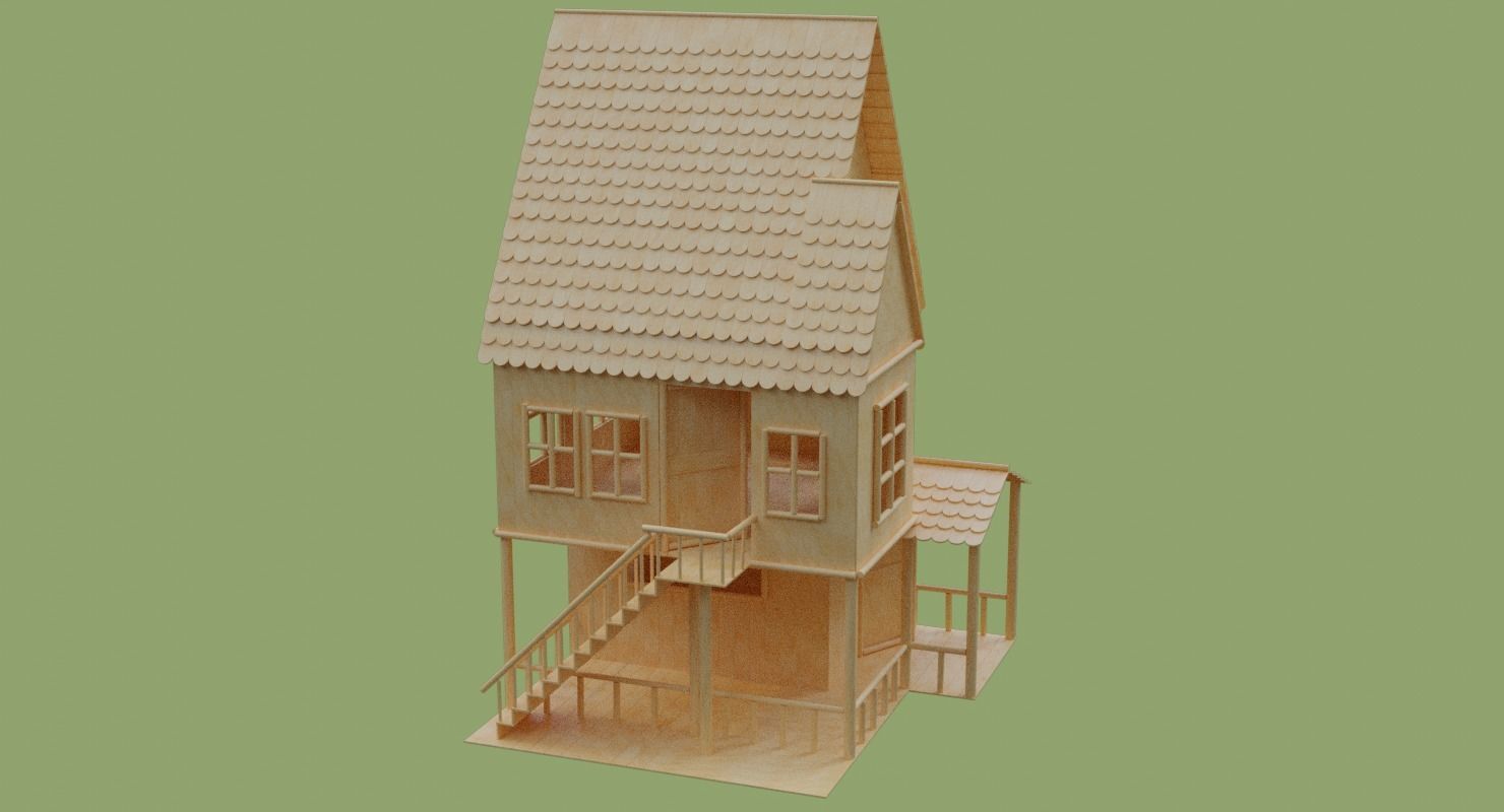 Stick House in Blender and other formats 3D model_49