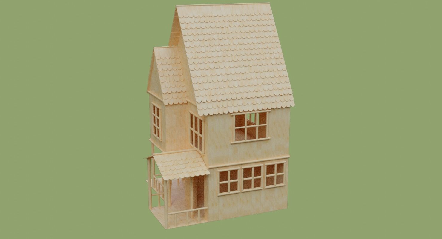 Stick House in Blender and other formats 3D model_5