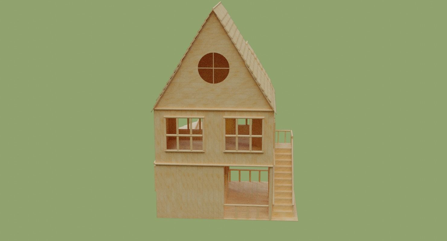 Stick House in Blender and other formats 3D model_28