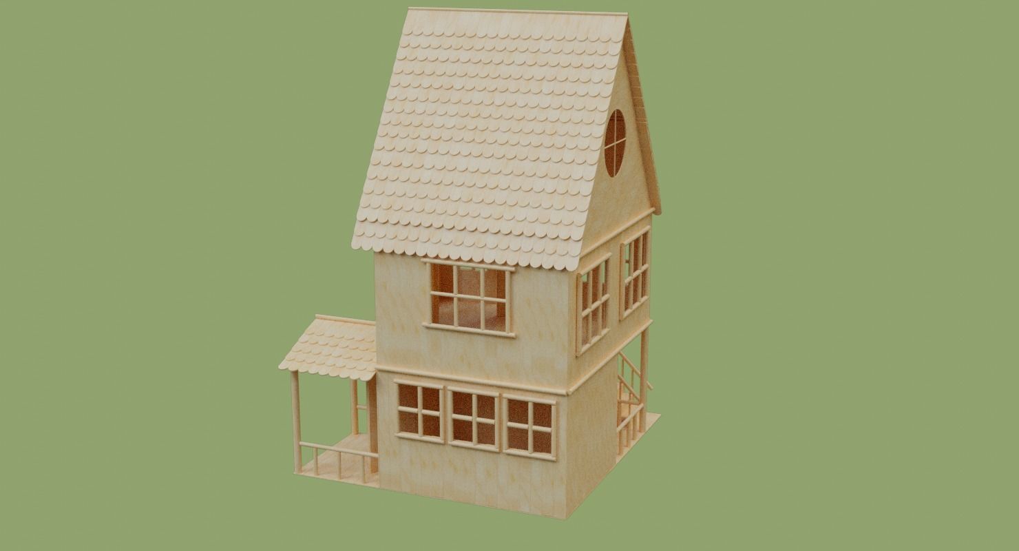 Stick House in Blender and other formats 3D model_14