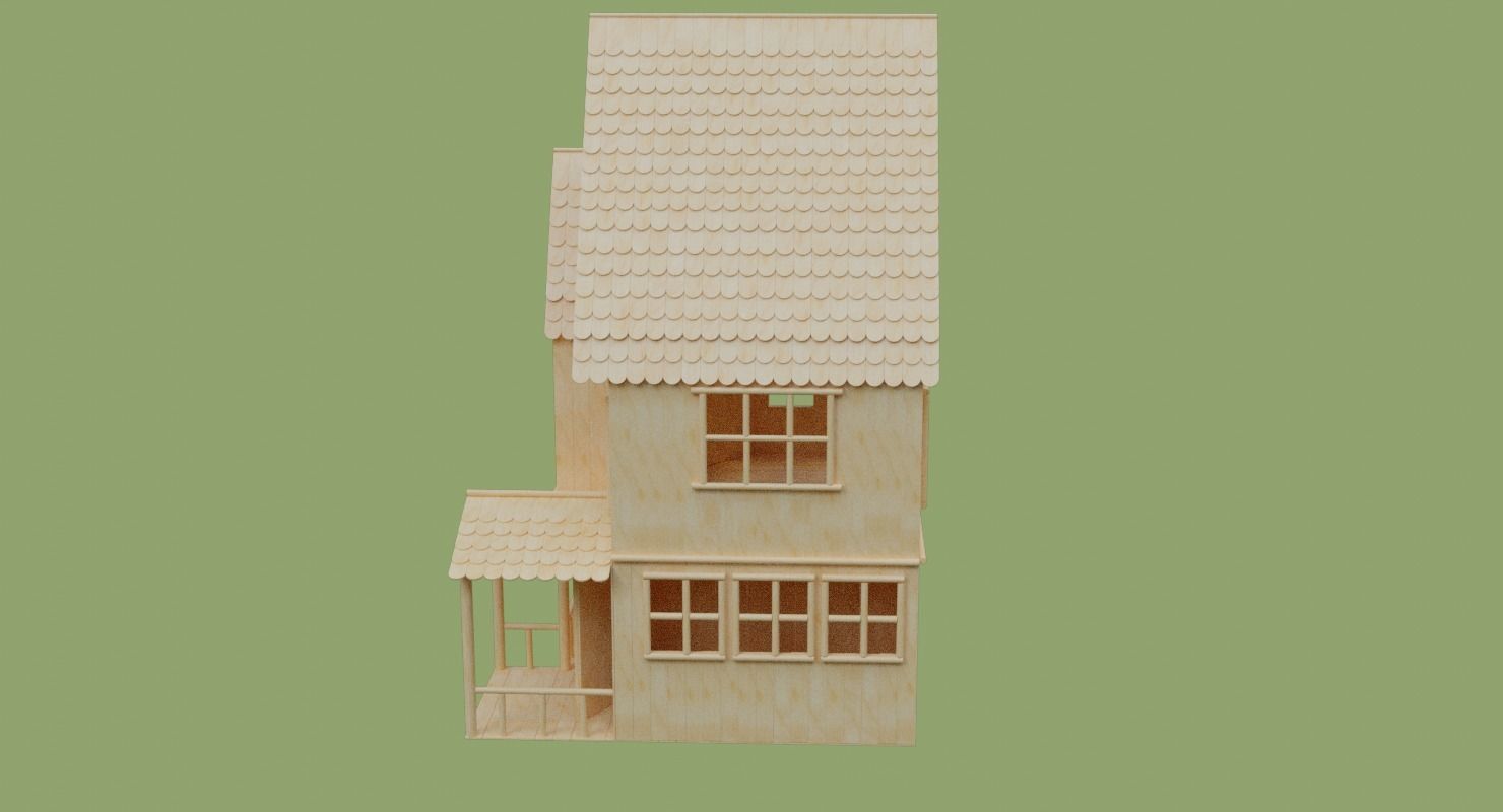 Stick House in Blender and other formats 3D model_10