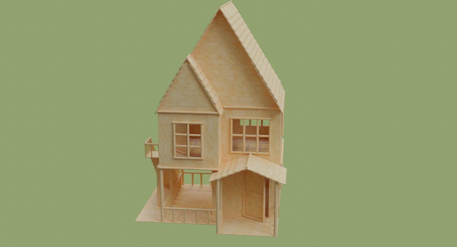 Stick House in Blender and other formats 3D model_64