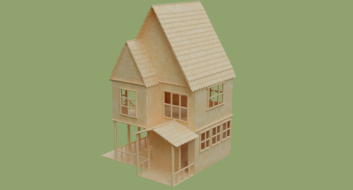 Stick House in Blender and other formats 3D model_70
