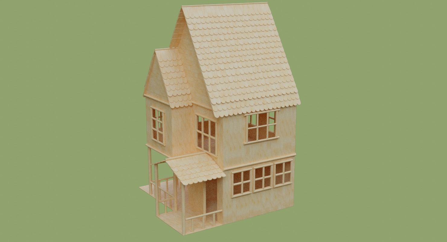 Stick House in Blender and other formats 3D model_3