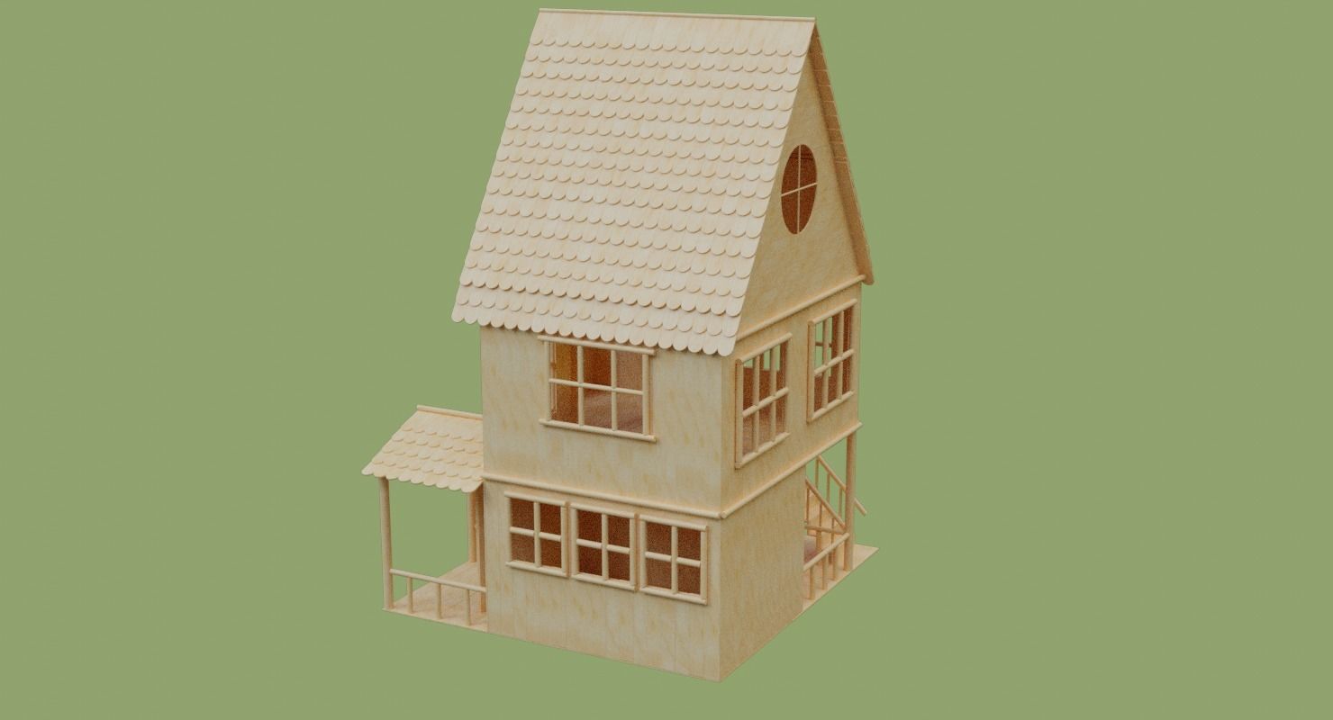 Stick House in Blender and other formats 3D model_15