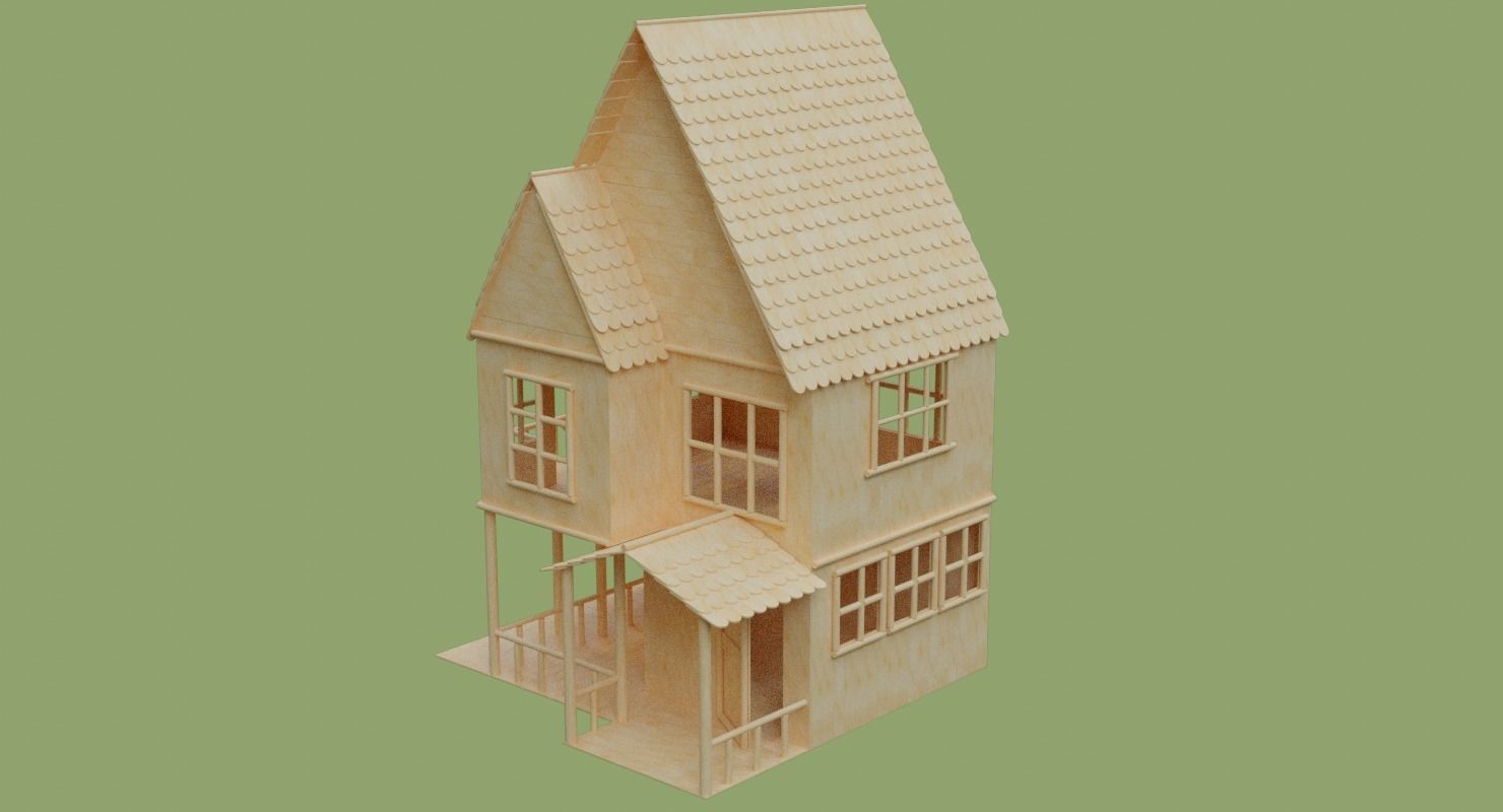 Stick House in Blender and other formats 3D model_71