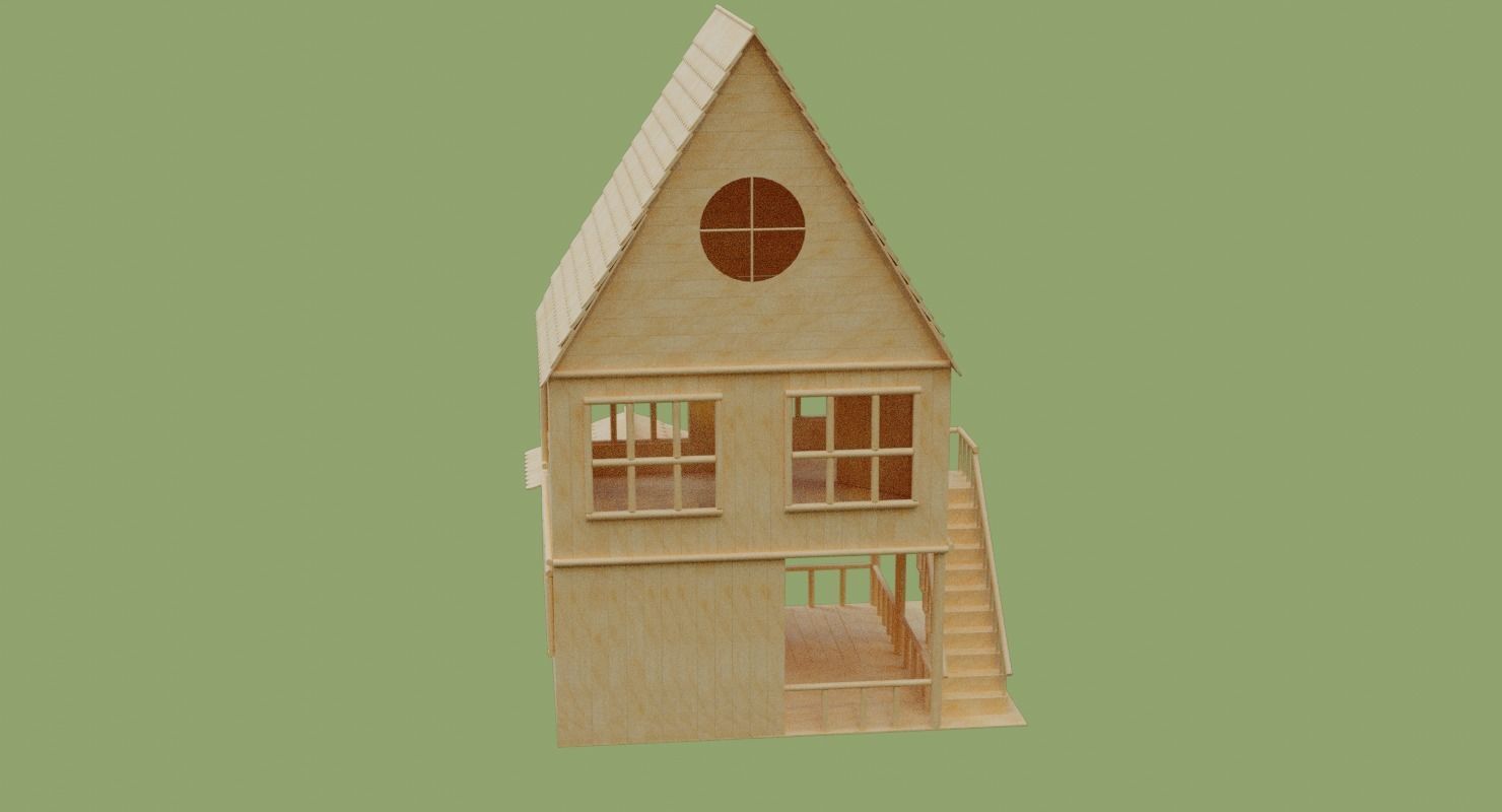 Stick House in Blender and other formats 3D model_26