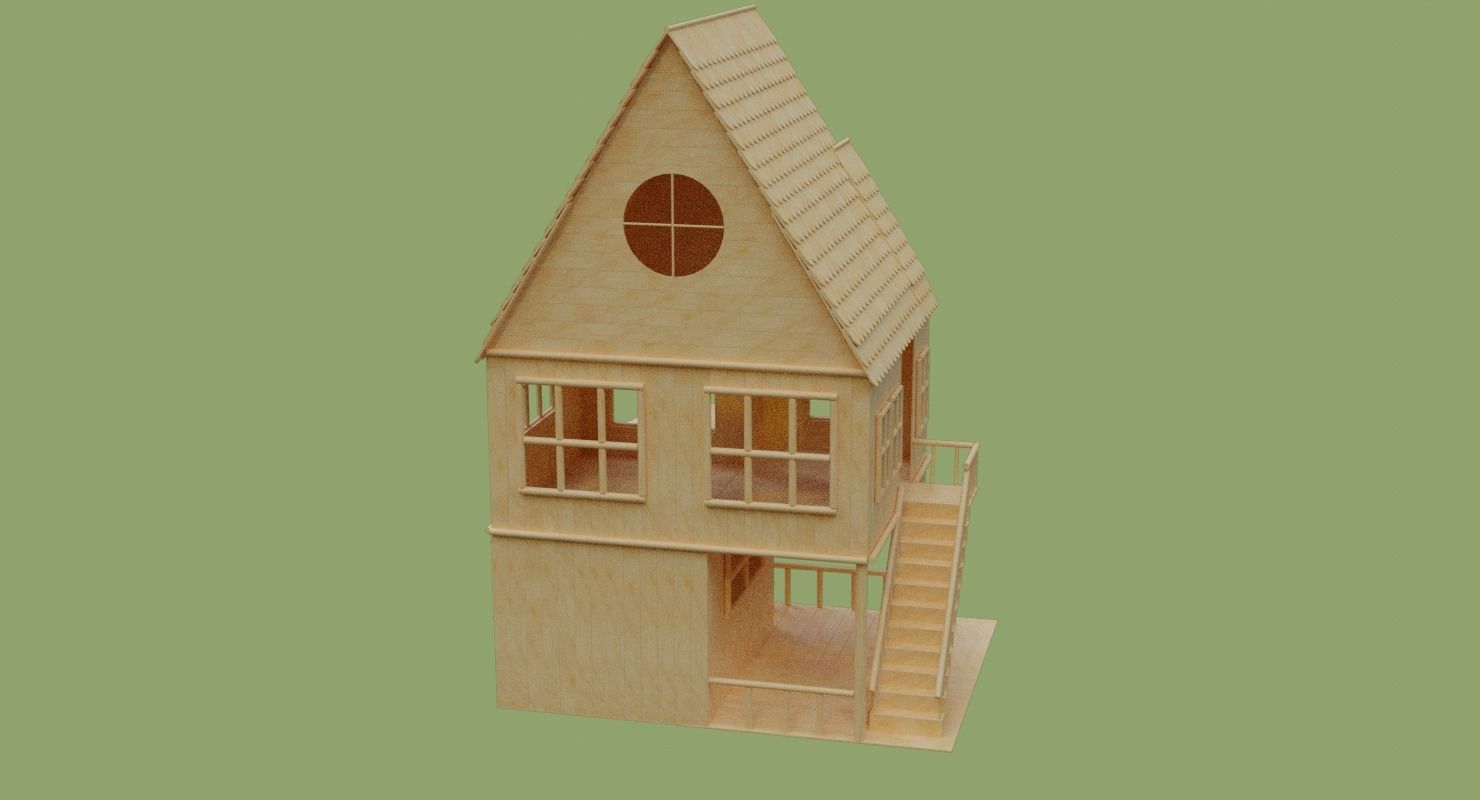 Stick House in Blender and other formats 3D model_30