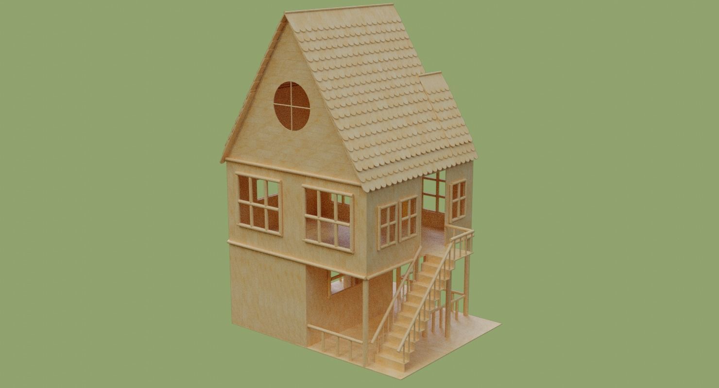 Stick House in Blender and other formats 3D model_35