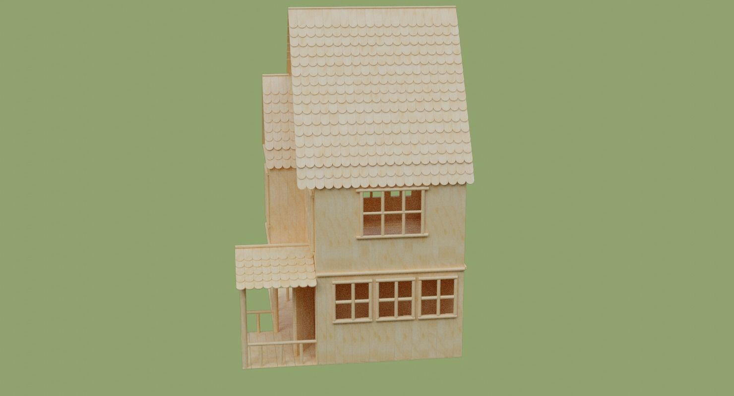 Stick House in Blender and other formats 3D model_8