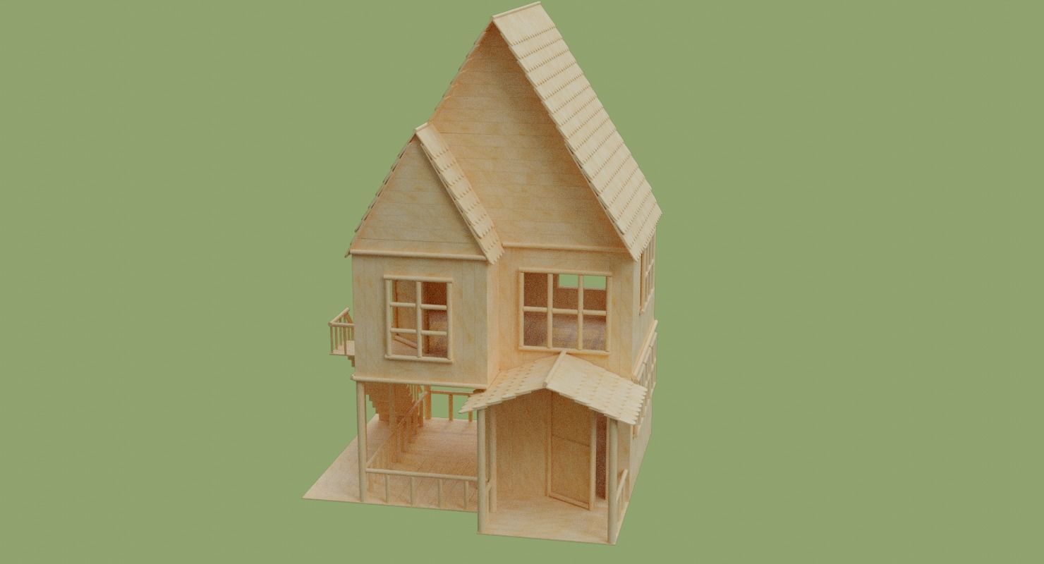 Stick House in Blender and other formats 3D model_65