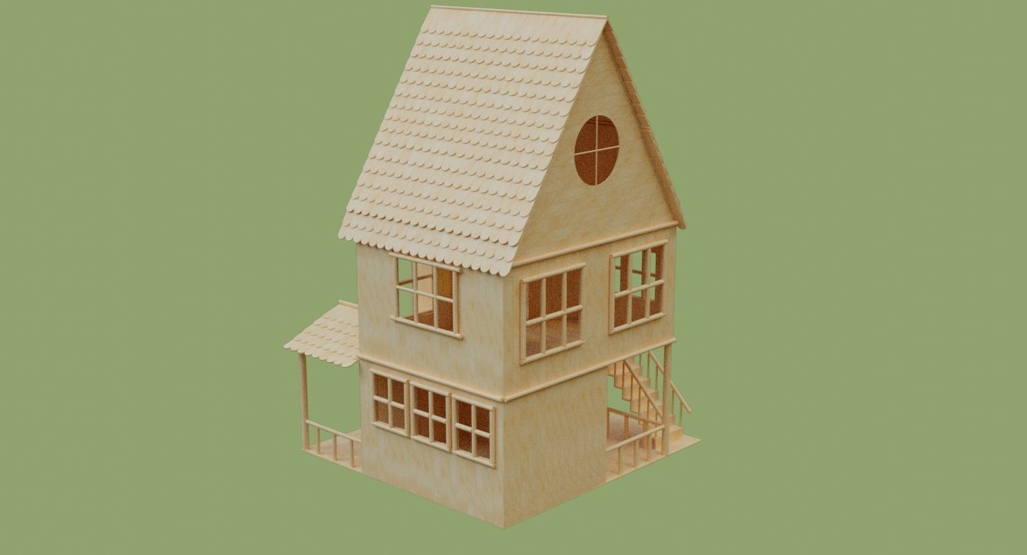 Stick House in Blender and other formats 3D model_18