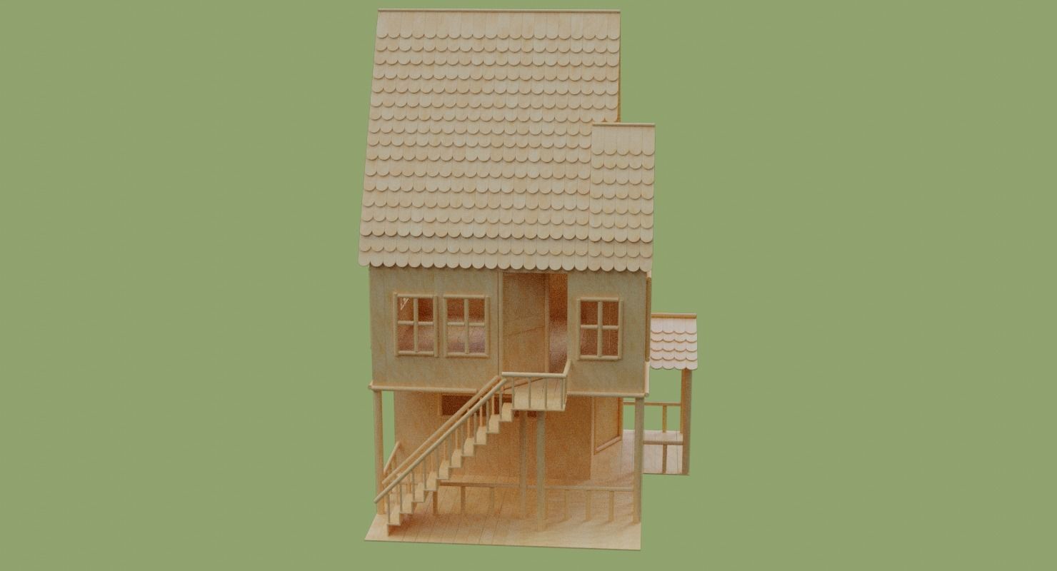 Stick House in Blender and other formats 3D model_46