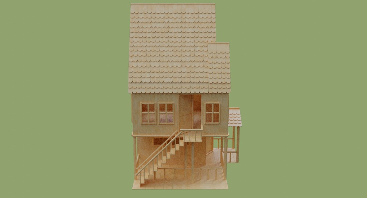 Stick House in Blender and other formats 3D model_45
