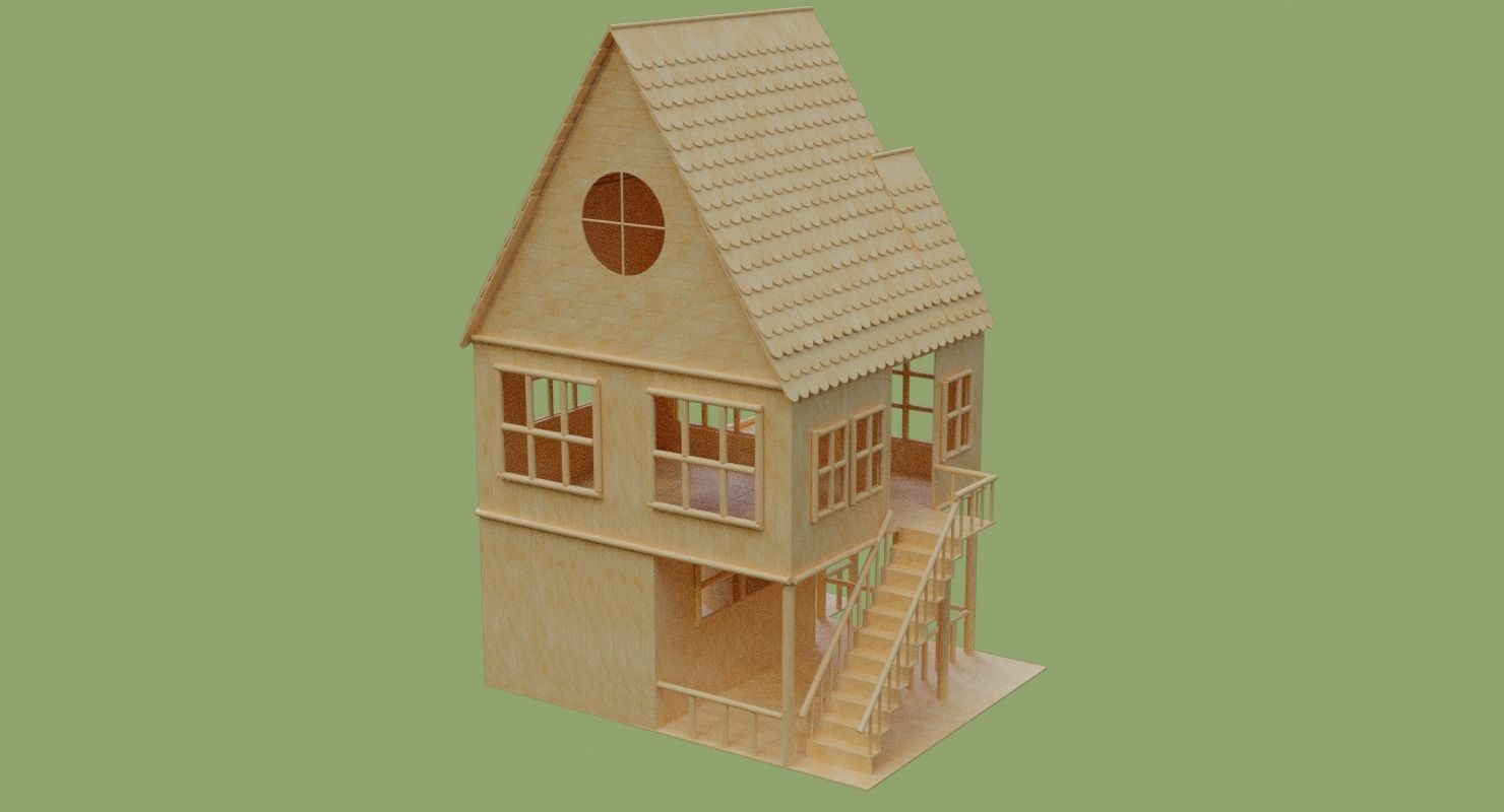 Stick House in Blender and other formats 3D model_34