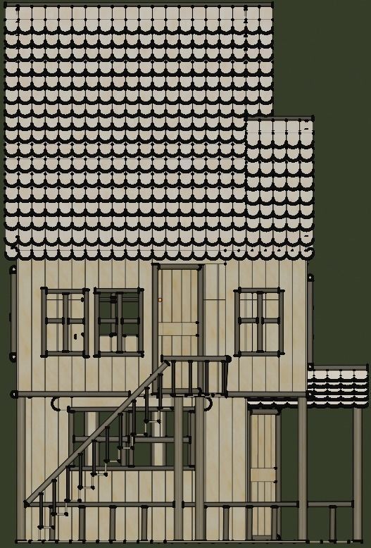 Stick House in Blender and other formats 3D model_77