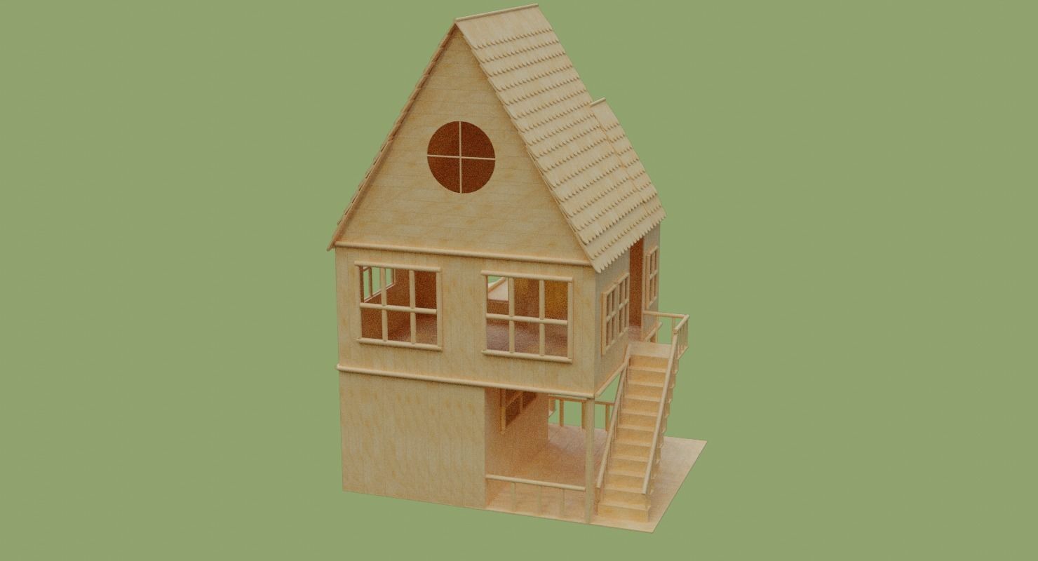 Stick House in Blender and other formats 3D model_31