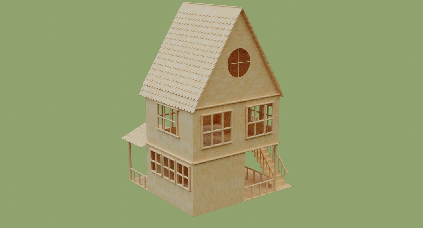 Stick House in Blender and other formats 3D model_20