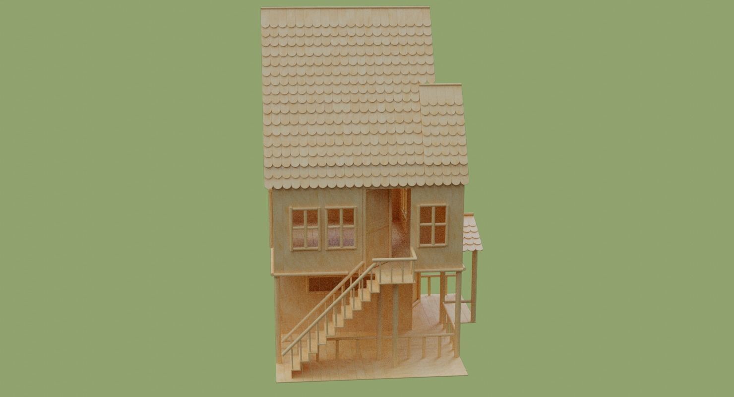 Stick House in Blender and other formats 3D model_44