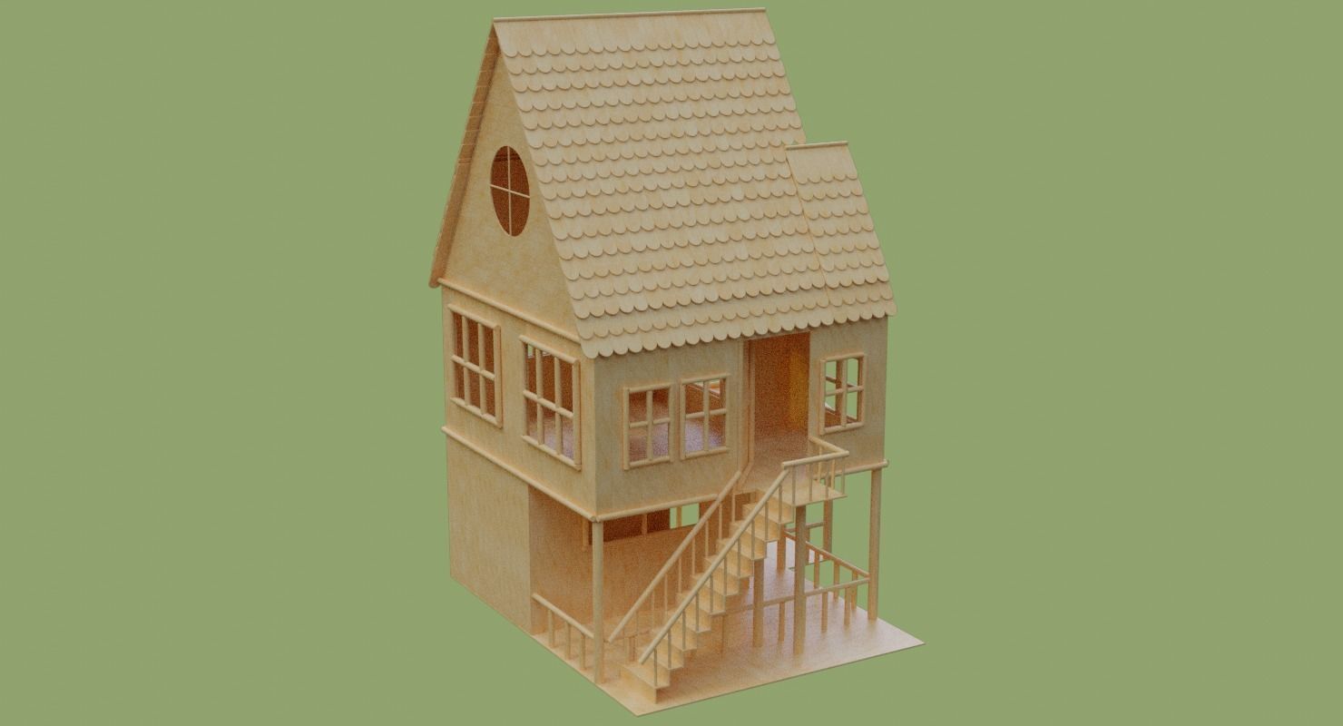 Stick House in Blender and other formats 3D model_39
