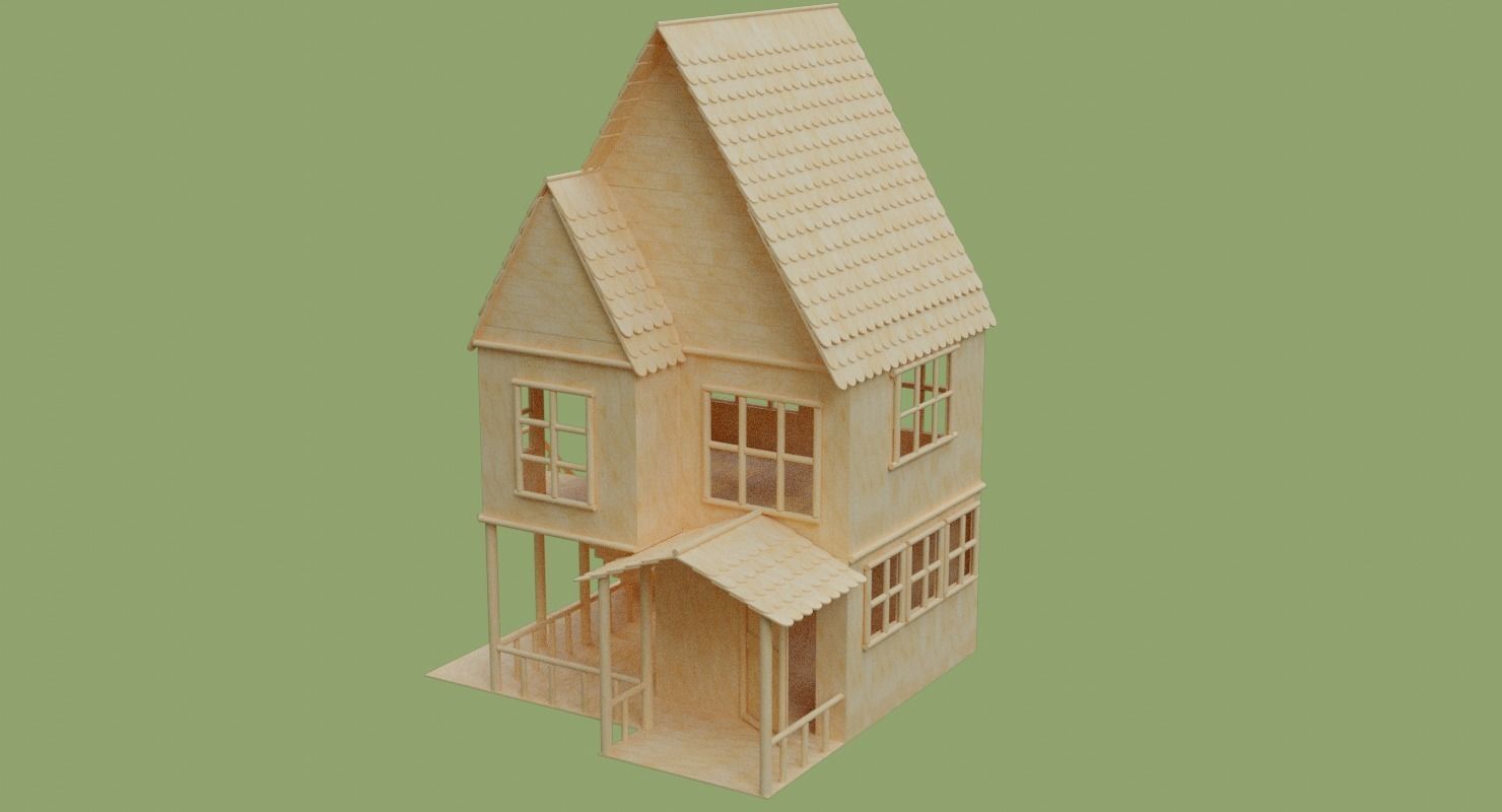 Stick House in Blender and other formats 3D model_69